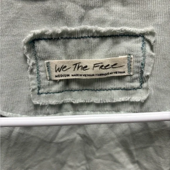 We The Free Mary Jean Baby Cord Shirt Teal Size Medium - Picture 2 of 7